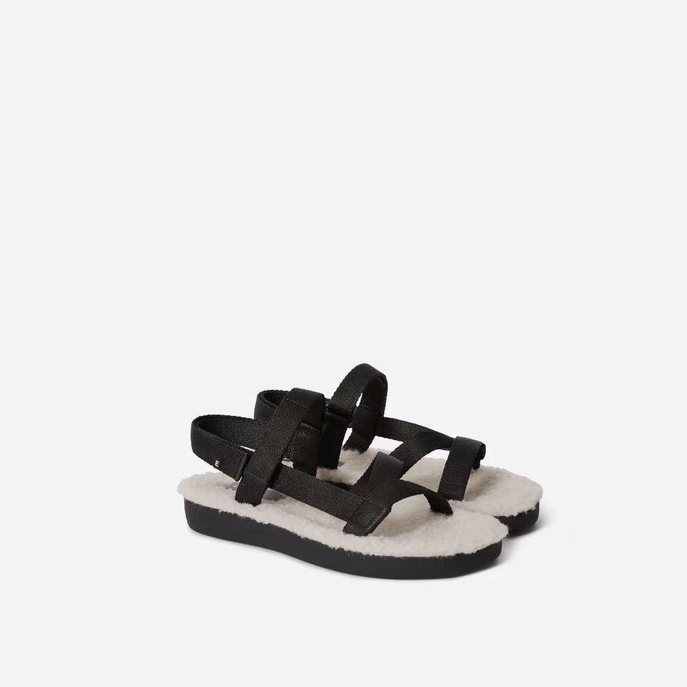 BNIB EVERLANE The ReNew Teddy Sport Sandal In Black Size 10